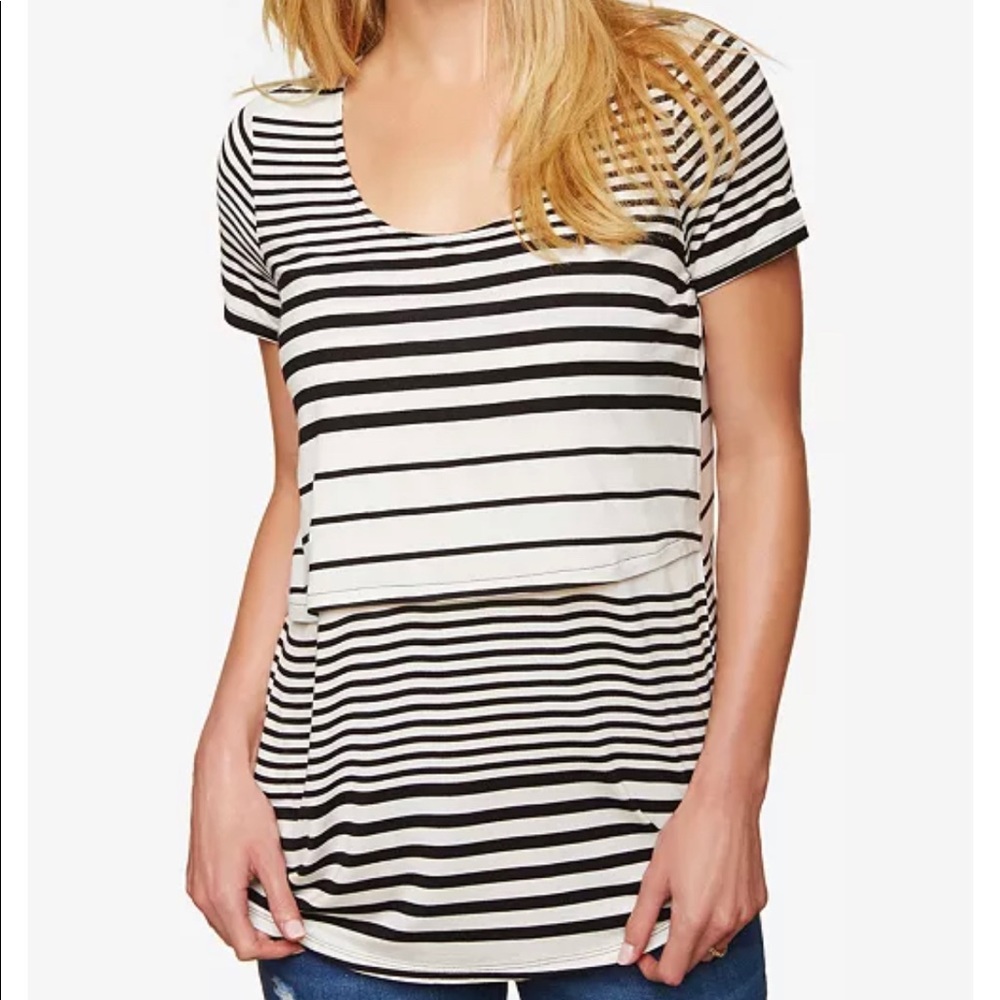 Motherhood Maternity striped nursing tee